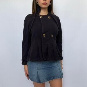 Allihop Black Cotton Peacoat